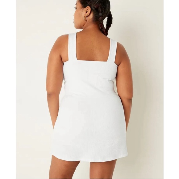 PINK VICTORIA SECRET RIBBED SQUARE NECK ACTIVE DRESS WITH BUILT IN SHORTS - Picture 2 of 8